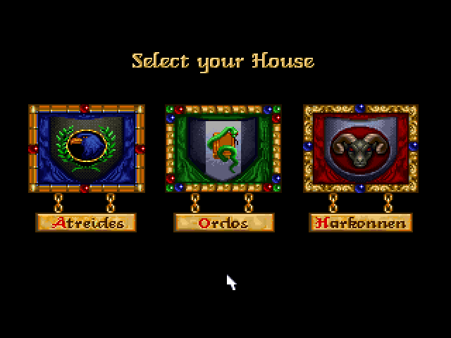 Dune II House Selection Screen