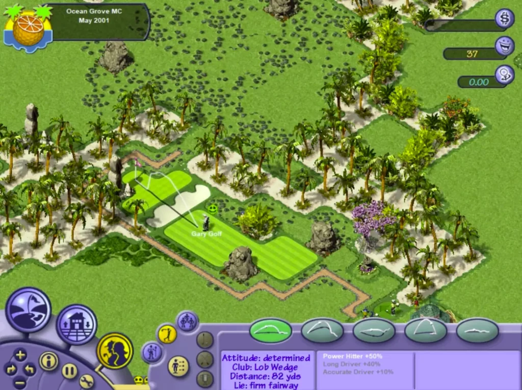 Playing a golf course in Sid Meier's SimGolf