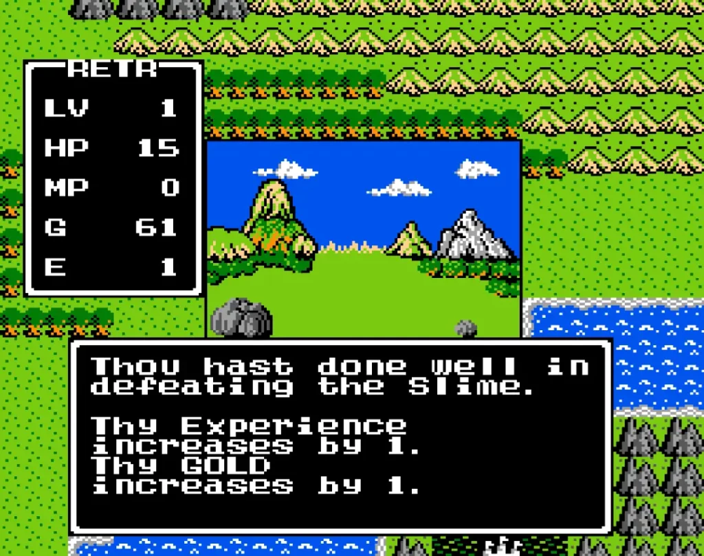 Dragon Warrior enemy defeated screen